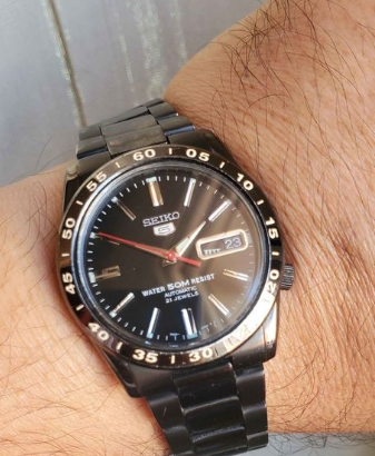 Vintage Seiko 5 sports 7S36 Full Black For Sale