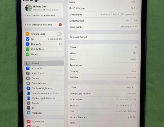 IPad Pro 12.9-inch 4th Generation 128GB For Sale