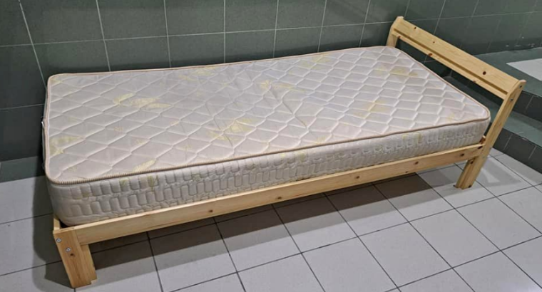 Single bed frame ikea with mattresses for sale
