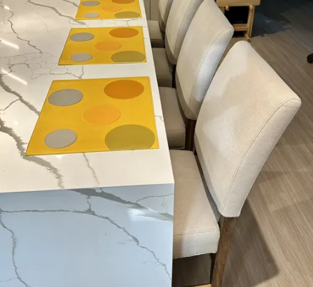 Counter Height Wood and Fabric Bar Stools for sale