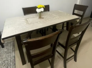 Used Dining Table Set with 6 Chairs For sale