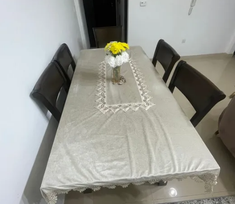 Used Dining Table Set with 6 Chairs For sale