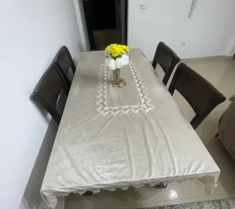 Used Dining Table Set with 6 Chairs For sale