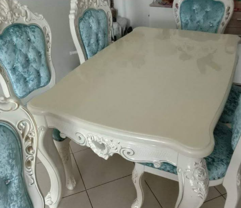 Marbal Top wooden 6 Chairs Dinning table for sale