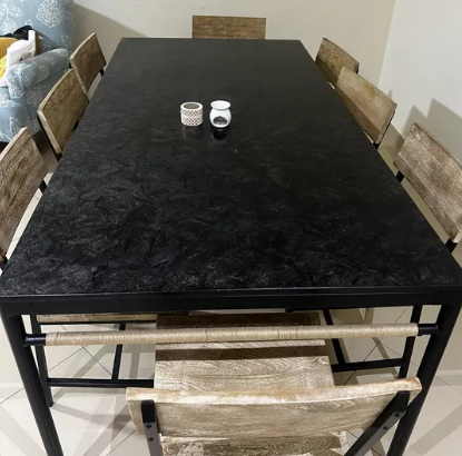 Marble dining table and chairs for sale