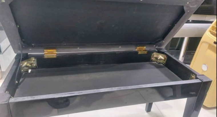 Classic Black Lacquer Wood Piano Bench for sale