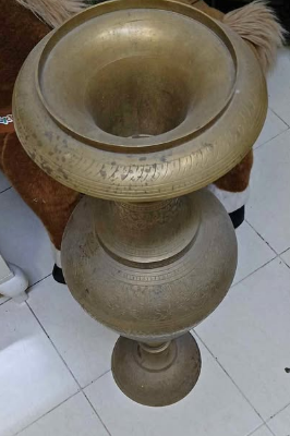 Antique printed designer brass pot for sale