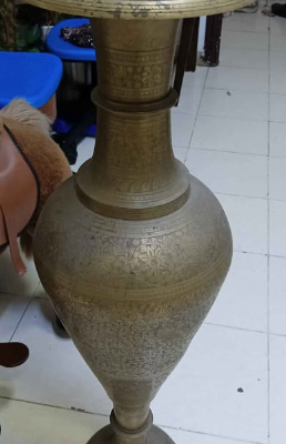 Antique printed designer brass pot for sale