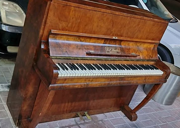 mahogany table piano, E.F. Haake For Sale