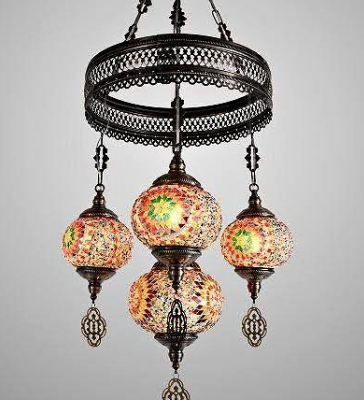 Turkish Moroccan Mosaic Chandelier Handmade For Sa