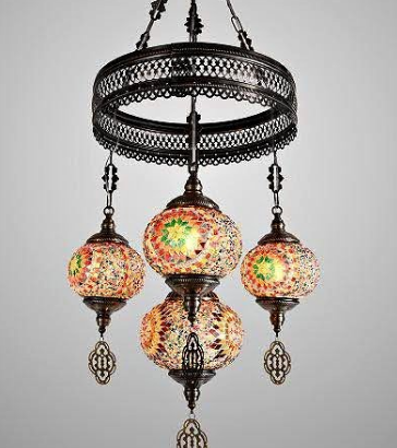 Turkish Moroccan Mosaic Chandelier Handmade For Sa