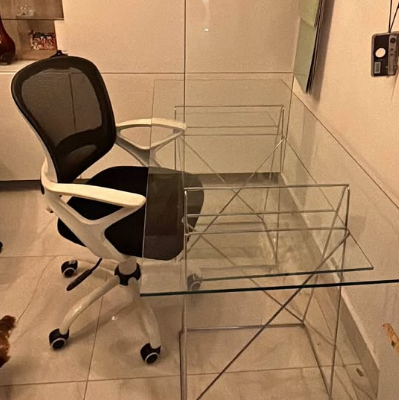 Minimalist steel & Glass desk for sale