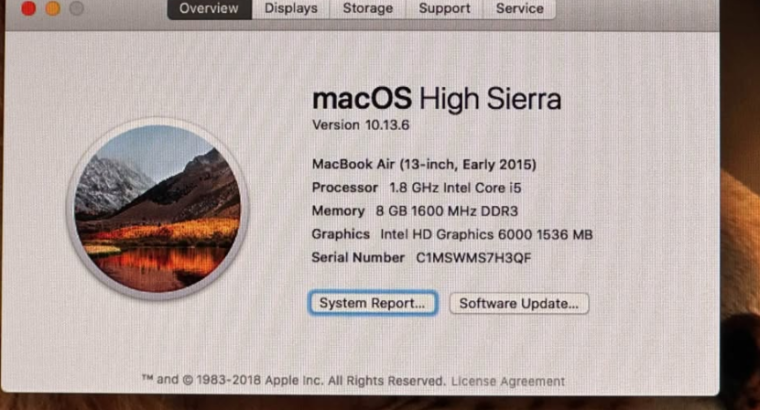 MacBook Air 13inch Early 2015 For Sale