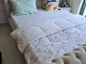 king size bed with a nearly new frame for sale