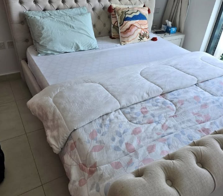 king size bed with a nearly new frame for sale