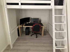 IKEA queen size wooden loft bed for sale