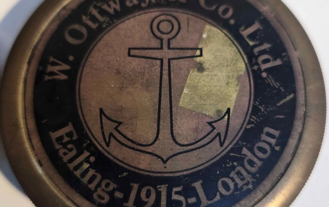 ANTIQUE BRASS COMPASS 3PC SET FROM LONDON FOR SALE