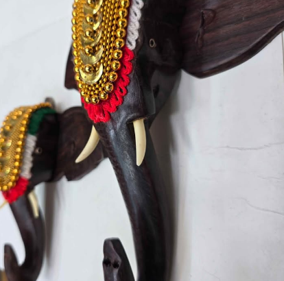 Very rare pure rosewood wall hanging elephant head