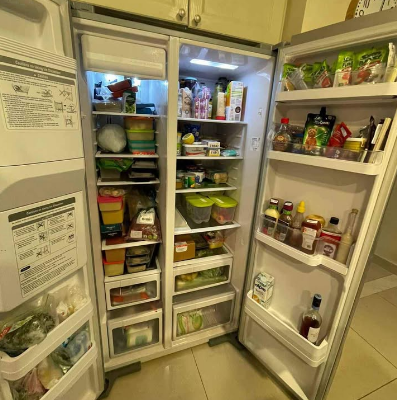 Hitachi brand side by side fridge and freezer for