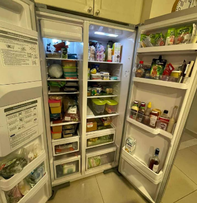 Hitachi brand side by side fridge and freezer for