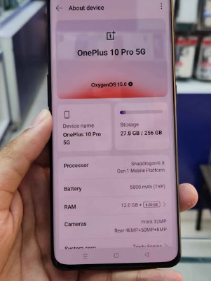 ONE PLUS 10 PRO 12GB/256GB DUAL SIM FOR SALE