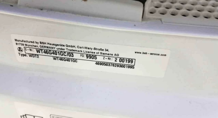 Siemens IQ500 dryer 9 kg Same Like New Condation