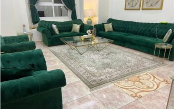 للبيع طقم مجلس اخضر مع الطاولات