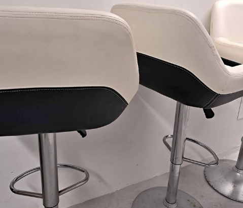 Set of 3 Stylish White Bar Stools For Sale