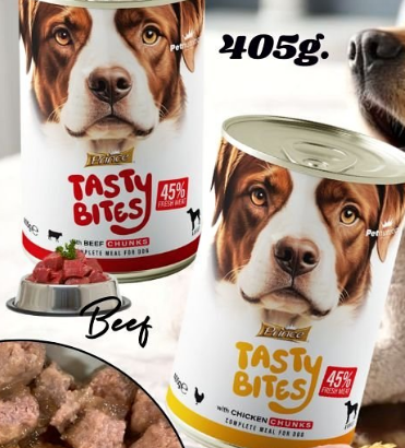 PRINCE TASTY BITES 405G DOG WET FOOD FOR SALE