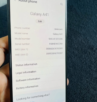 Samsung Galaxy A41 4Gb 64gb Dual sim for sale