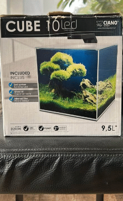 Ciano Cube Fish Tank with Glass Lid / LED For Sale