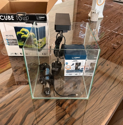 Ciano Cube Fish Tank with Glass Lid / LED For Sale