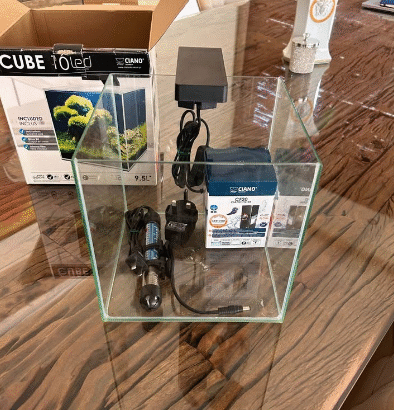 Ciano Cube Fish Tank with Glass Lid / LED For Sale