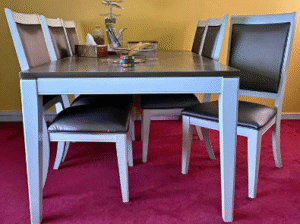 Dining Table Set with 6 Chairs For Sale
