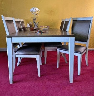 Dining Table Set with 6 Chairs For Sale