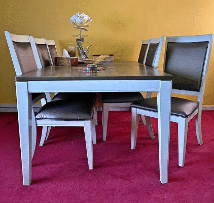 Dining Table with 6 Chairs For Sale