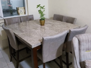 Dining Table 8 chairs Natural marble for sale