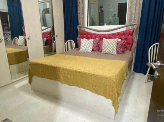King Size Bed with Stylish Headboard for Sale