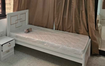 White single bed with mattres for sale