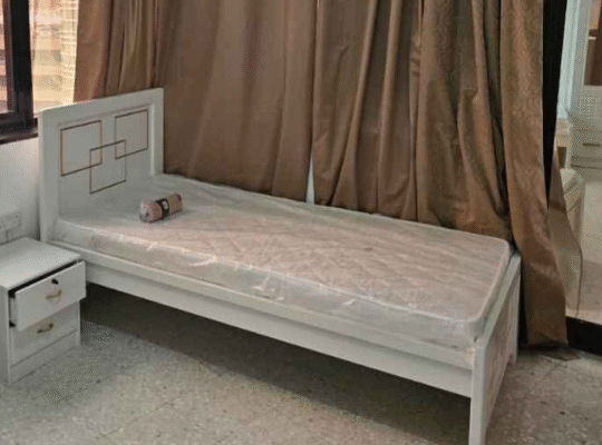 White single bed with mattres for sale