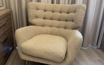 Modern design beige Armchair For Sale