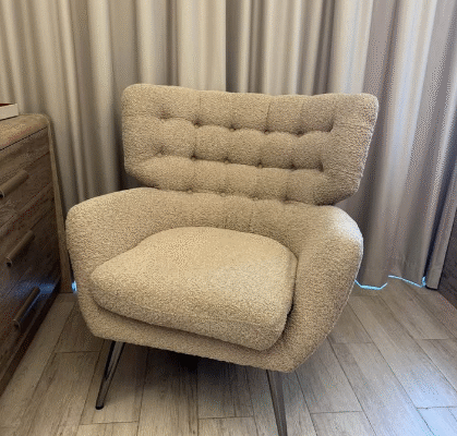 Modern design beige Armchair For Sale