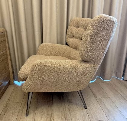 Modern design beige Armchair For Sale