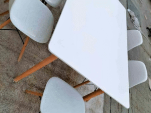 White Dining Table with Chairs For Sale