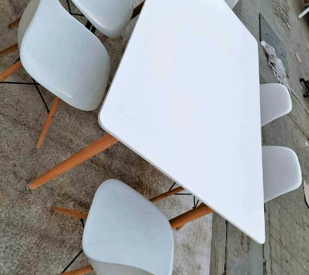 White Dining Table with Chairs For Sale