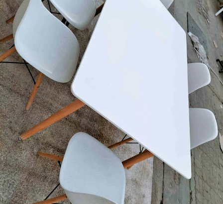White Dining Table with Chairs For Sale
