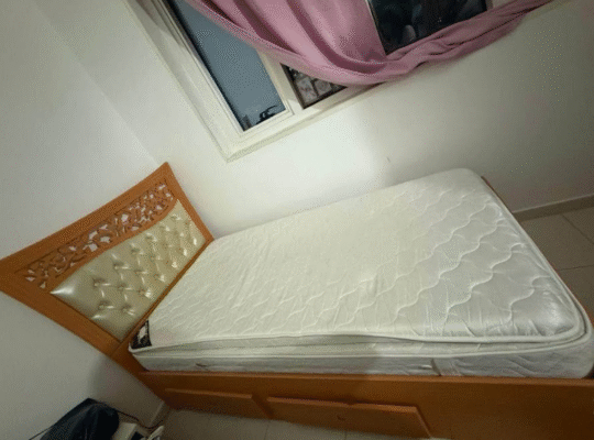 Single bed with two drawers and mattress for sale