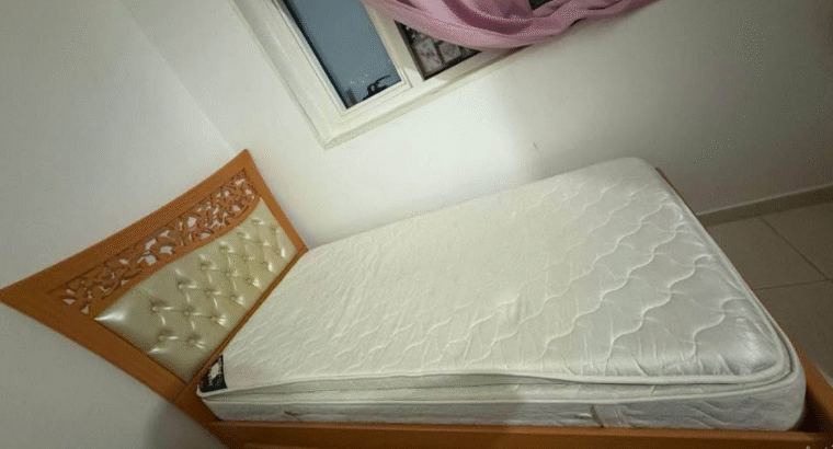 Single bed with two drawers and mattress for sale