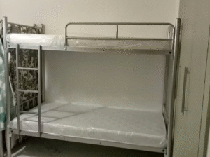 Brand new heavy-duty silver steel bunk bed for sal