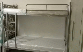Brand new heavy-duty silver steel bunk bed for sal